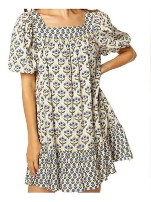 Misa Los Angeles Georgia Mini Dress Floral Print Ruffle Hem xs oversized NWOT thumbnail 1