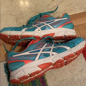 ASICS gel contend 2 aqua & coral sneakers size 7.5 thumbnail 8