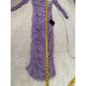 Lulus Desirable Date Lavender Mesh Ruched Off-the-Shoulder Midi Dress Size XS thumbnail 7