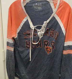 FINAL MARKDOWN Touch by Alyssa Milano acid wash Chicago bears top Large. thumbnail 1