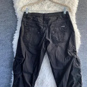 Union Bay Black Cargo Pants Adjustable Drawstrings Y2k Gorpcore Dark Academia thumbnail 7