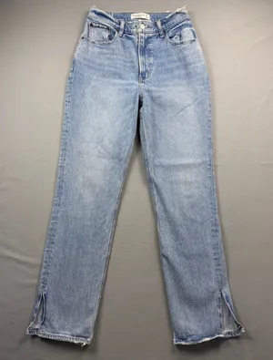 Abercrombie & Fitch Jeans 90's Straight Ultra High Rise Curvy 26 Short Light thumbnail 1