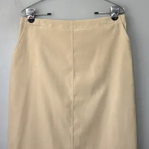 David Brooks Skirt Size 12 Neutral Tan Faux Suede Minimalist Modest Straight thumbnail 2