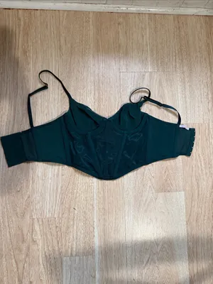 Savage X Fenty Emerald Green Leather Tease Vinyl Bustier Size Small thumbnail 6