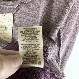 Free People We The Free Purple Sweater‎ Top Lace Sides Womens M thumbnail 7