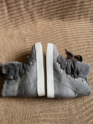 Time and Tru Gray Faux-Fur Lace-Up Winter Boots thumbnail 5