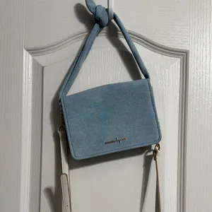 Nanette Lepore Light Blue Denim Convertible Purse Crossbody Bag Minimalist thumbnail 2