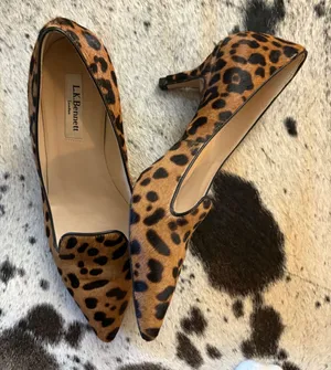 LK‎ Bennett London Marie Leopard Print Calf Hair Kitten Heels Size 39 thumbnail 1