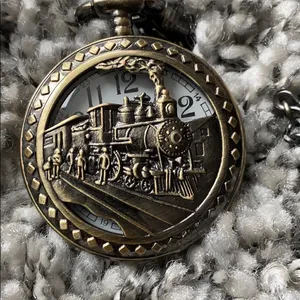 4 for $20! NEW Rare Quartz Gold Pocket watch thumbnail 3
