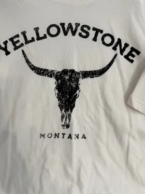 Mine B White Graphic 'Yellowstone Montana' Short Sleeve Tee thumbnail 2