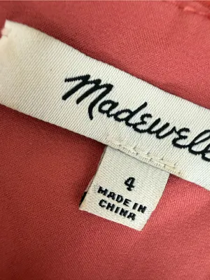 Madewell Dress Posy Cactus Flower Coral Orange Pink floral print wrap ruffle thumbnail 6