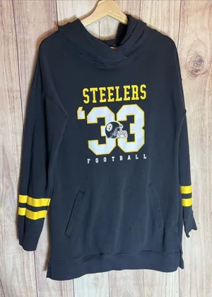 NFL Pittsburgh Steelers Women Hoodie X Large Soft French Terry Tunic thumbnail 1
