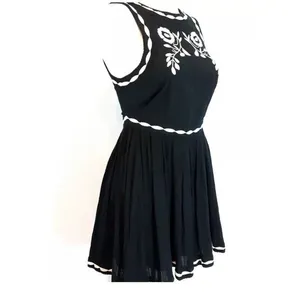 Free People Birds of a Feather‎ Embroidered Floral Skater Dress Size 2 thumbnail 6
