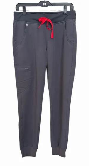Figs Women's Small 1576 Charcoal Zamora High Waisted Jogger Scrub Pants #BB15-2 thumbnail 1