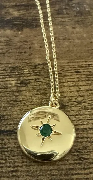 Kate Spade Green Joy Medallion Necklace Color Spark Collection Plated Metal thumbnail 1