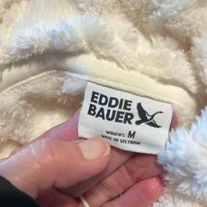 Eddie Bauer So Comfy Blanket Sweater Turtleneck Off White Cable Knit Fleece New thumbnail 8