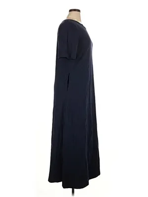 Boutique Merokeety Womens Navy Blue Short Sleeve T-Shirt Maxi Dress with Pockets XXL thumbnail 4