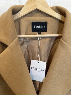 Fashion Women’s Camel Wool Blend Winter Coat Large Long Classic Elegant NWT thumbnail 7