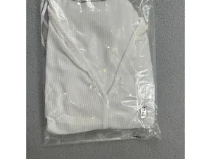 Zara Women's White Ribbed Lace Sleeve V-Neck Cutout Blouse Top Size Small thumbnail 8
