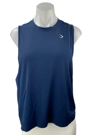 Gymshark Women's Blue Crewneck Sleeveless Activewear Muscle Tee Tank Top Size L thumbnail 1