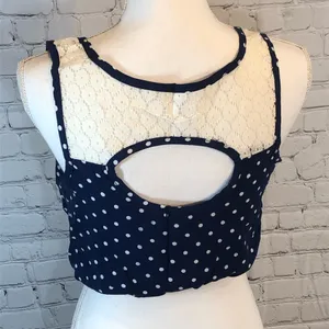 Crop Top Polka Dot & Lace thumbnail 3