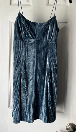Urban Outfitters Blue Velvet Mini Dress thumbnail 1