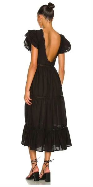 Tularosa Claudette Midi Dress in Black Small thumbnail 3