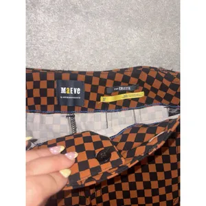 Anthropologie Maeve Colette Pants Rust Black Checkerboard Cropped Wide Leg 27 thumbnail 5