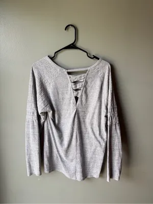 National Football League Pittsburgh Steelers Gray Lace Up Back Long Sleeve Game Day Top thumbnail 5