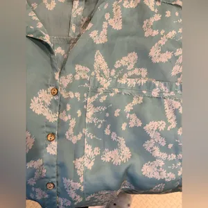 Free People Intimately kimono pajama top oversized XS S M greenish blue thumbnail 8