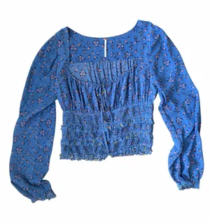 Free People Lolita Smocked Long Sleeve Top Small thumbnail 1