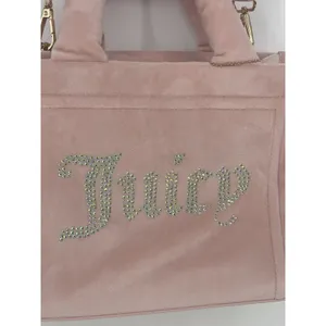 Juicy Couture DUSTY BLUSH Pink Big Spender Large‎ Tote Brand Velvet Bag Charm thumbnail 2