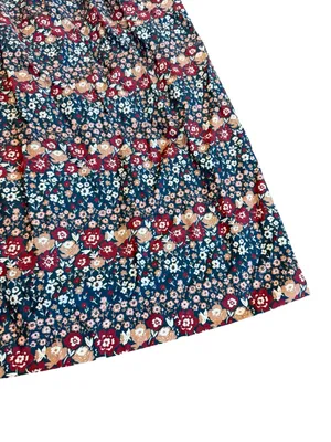 Ivy City Co Navy Burgundy Floral Smocked Midi Dress Boho Chic Day Medium Women's thumbnail 6