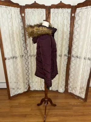 Nice Madden Burgundy Puffer Jacket Purple Size M thumbnail 4