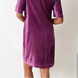 NWT J.Jill Velvet Shift Dress XL Jewel Purple Elbow Puff Sleeve Cocktail Holiday thumbnail 3