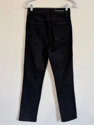 FAVORITE DAUGHTER The Vivi Straight Jeans in Kingsley Black Size 26 thumbnail 5