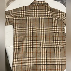 Pink Lily Checkered Plaid Shirt Jacket size Medium oversized Button Up Pockets thumbnail 12