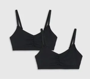 Quince Micromodal Ruched Bralette (2-pack) | Black | XS thumbnail 1