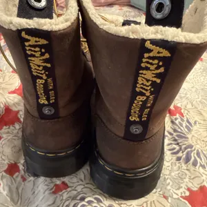 Dr Martens womens combs fold down boots leather combat Fleece lined brown UK 6 thumbnail 6