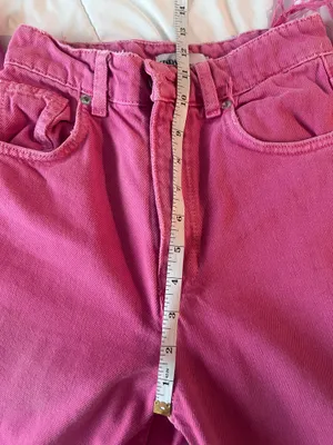 ZARA Pink Jeans Wide-Leg High-Waisted thumbnail 7