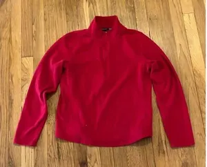 Gap red pullover quarter zip fleece size medium thumbnail 1