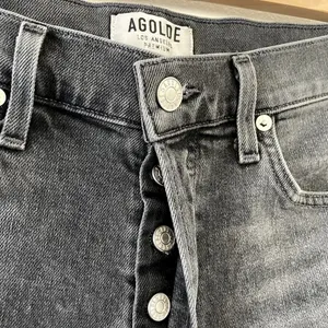 Agolde Jeans Womens 26 Washed Black High Rise Stretch Stretchy Button Fly thumbnail 7