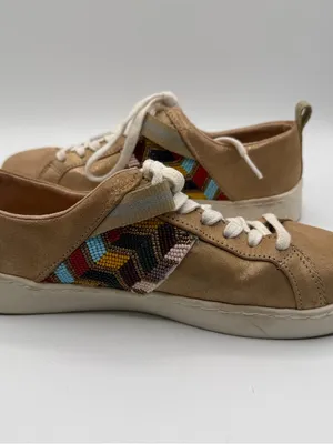 Jack Rogers Ainsley Beaded Sneakers Womens 6 Tan Metallic Boho Lace Up thumbnail 5