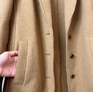 J. Crew Factory Beige Tan Button Up Winter Wool Coat Size 6 Small Peacoat thumbnail 6