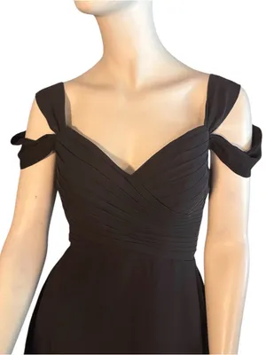 Monvelli Lined Chiffon High-Low Dress Black Size 4 NWT thumbnail 2