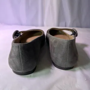 Ann Taylor Factory Gray Suede Flats with Buckle thumbnail 12