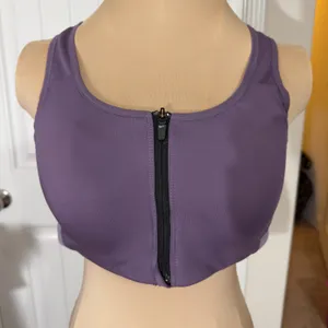3149 | Nike Dri-FIT Shape High Support Padded Zip Front Sports Bra Purple Large thumbnail 1