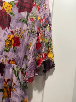 Alice‎ + Olivia Katrina Silk Blend Dress In Water Lotus Lavander Size S/M thumbnail 5