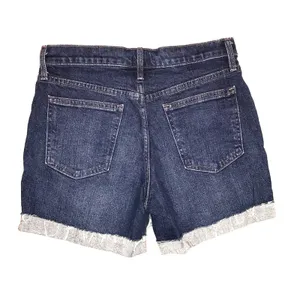 GAP Washwell Denim Shorts 26 Mid Rise 5" Inseam Cuffed‎ Raw Hem Blue Jean Shorts thumbnail 3