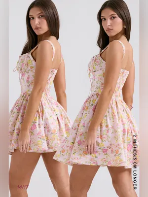 NWT HOUSE OF CB NATASSIA - Pink Meadow Cotton Mini Dress Size XS Longer length thumbnail 4